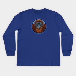 Orangutan Circle Kids Long Sleeve T-Shirt